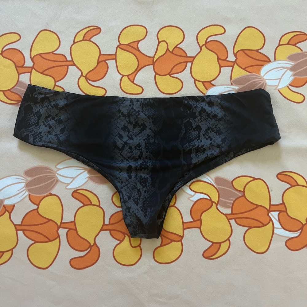 Black MAISnakeskin Bikini Bottom SOLD